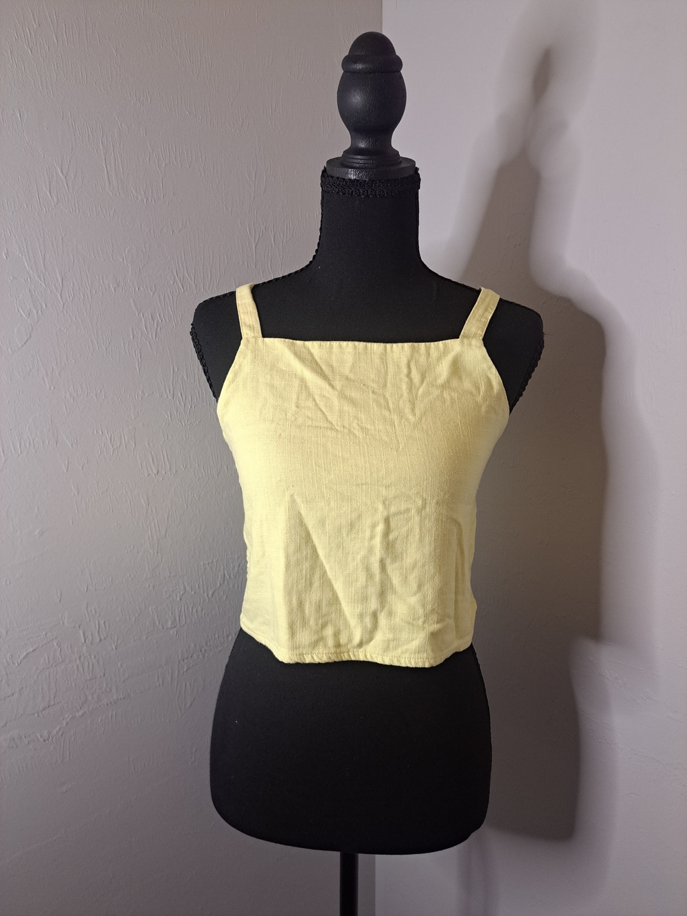 GB girls Pale Yellow Square-Neck Camisole
